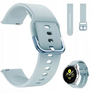 Világoskék 20mm-es szilikon óraszíj, kompatibilis Samsung Galaxy Watch, Huawei Watch GT és Amazfit órákkal. - Okosóra szíj