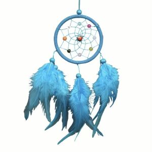 Álomfogó, álomcsapda, tollas, jó álmot őrző, indián, rossz álom ellen védő dekoráció, falidísz, 7 türkiz, 7,5x30 (20) cm #177 127551291 - Álomfogó