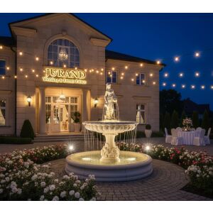 Артезиански фонтан Cortegana, за градина / открито / тераса / ресторант, Премиум фонтан по поръчка, функционален и иновативен, изработен от изкуствен камък, Време за производство 60 дни, бял цвят, височина 171 см, с включени аксесоари, устойчив на замръзване / UV лъчи! 144408447 - Декорация