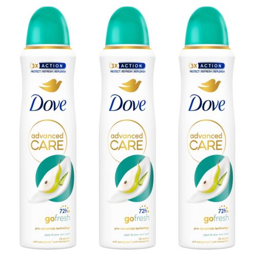 Dove Advanced Care Go Fresh Pear &amp; Aloe Vera Scent antiperspirant 3x150ml 127556283
