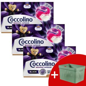 Coccolino Black 3in1 Washing Bag 3x40 washes + Gift Curver Infinity Laundry Detergent Basket 17L 127558280