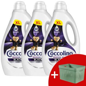 Coccolino Black folyékony Mosógél 3x2,72L - 204 mosás + Ajándék Curver Infinity Mosószertartó Kosár 17L