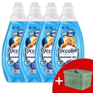 Coccolino Wonder Wash Washing Gel for Quick Wash Odor Defence 148 washes 4x1480ml + Gift Curver Infinity Detergent Basket 17L 127558512