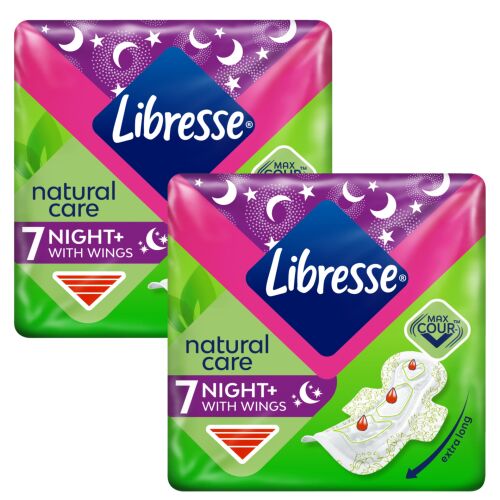 Libresse Natural Care Night+ нощна хигиенна салфетка с крилца 2x7бр. 127558661