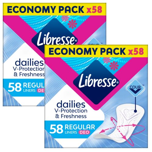 Libresse Dailies Regular Deo ароматизирани почистващи тампони 2x58бр. 127558696