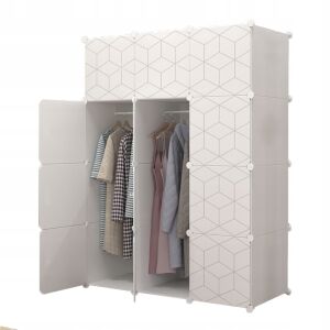Weißer modularer Kleiderschrank mit Kleidung - Babys & Toddler