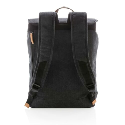XD Design Canvas 15,6 Zoll schwarzer Rucksack, Rückansicht