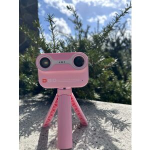 THD Pixels D60 cameră subacvatică roz pentru copii cu trepied, vedere frontală - Aparate foto