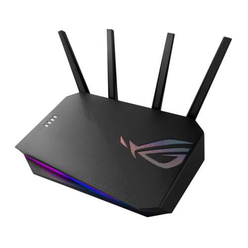 Asus ROG STRIX GS-AX5400 Wi-Fi рутер, черен, ъглов изглед