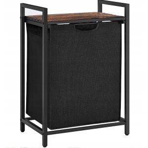 Szabadon álló szennyestartó kosár polccal ipari loft fa 72x50x33 cm 127564869