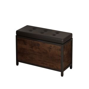 Cipősszekrény ülőkével, tágas tárolóval, nyitható polccal, retro stílusban 127564878 - Rebiko