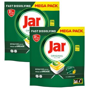 Jar Original All In One Lemon Капсули за съдомиялна машина, 2 x 116 броя мега пакет - Сапун и Таблетки за миялна машина