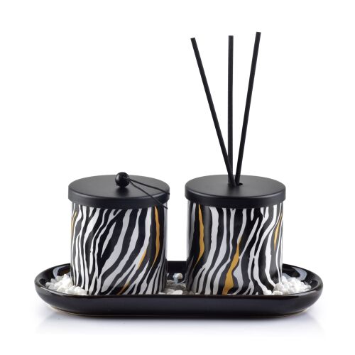 Illatosító + gyertya 23x9xH9cm ZEBRA 127569376