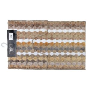 ZAC 2 db szőnyeg 50x90cm/50x40cm csíkos bézs szett