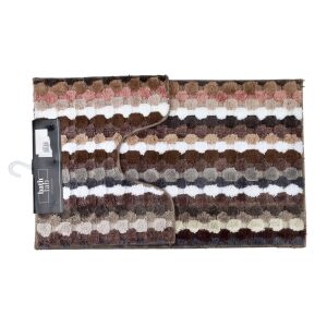 ZAC 2 db szőnyeg 50x90cm/50x40cm csíkos barna szett