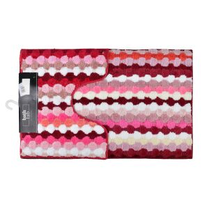 ZAC 2 db szőnyeg 50x90cm/50x40cm csíkos piros szett