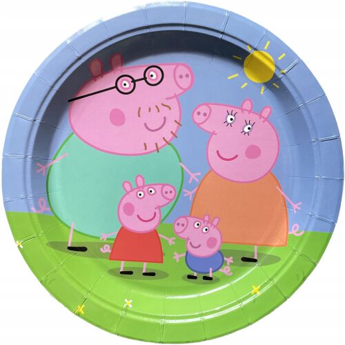 Peppa Malac Szülinapi Party Papírtányérok, 6 darabos - Eldobható tányér