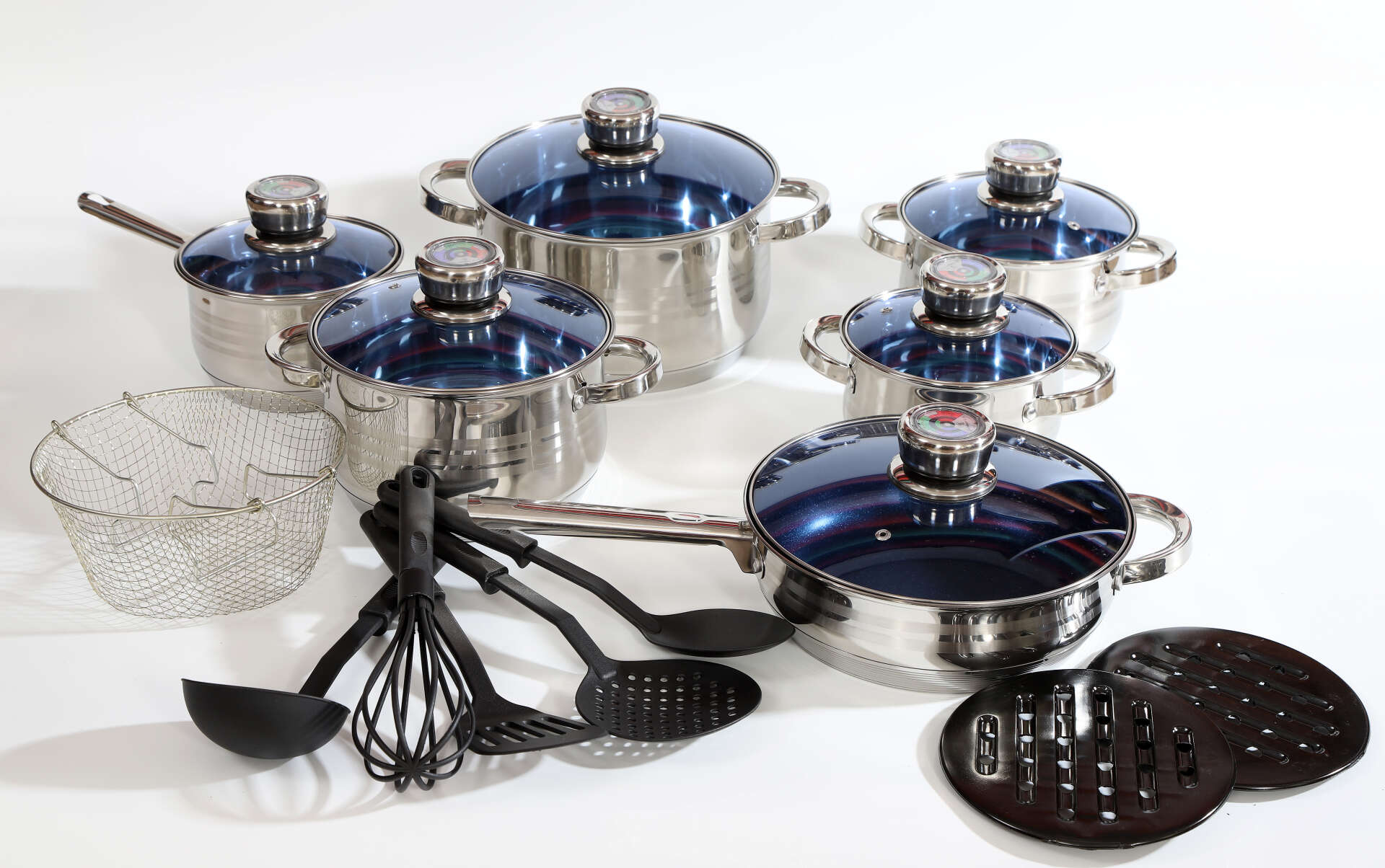 Bachmayer 20db-os inox indukciós edénykészlet márványos serpenyővel