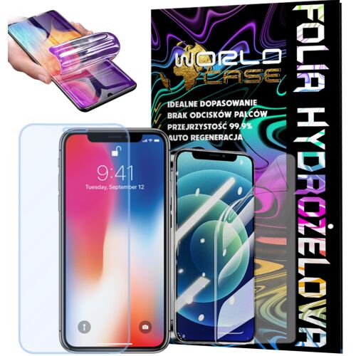 World Case hidrogél képernyővédő fólia iPhone X-hez, felhelyező készlettel - Mobiltelefon kiegészítő