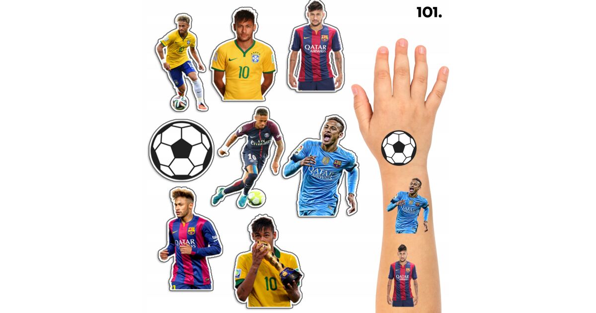 LEMOSHATÓ TETOVÁLÁS GYEREKEKNEK IDEIGLENES NEYMAR LABDA - 8 EL. / 150 ...
