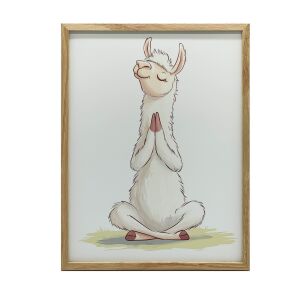 PLAKÁT KERETES FALHOZ LAMA MEDITÁCIÓS DÍSZÍTÉSBEN 50x70 CM 127596258 - Falikép