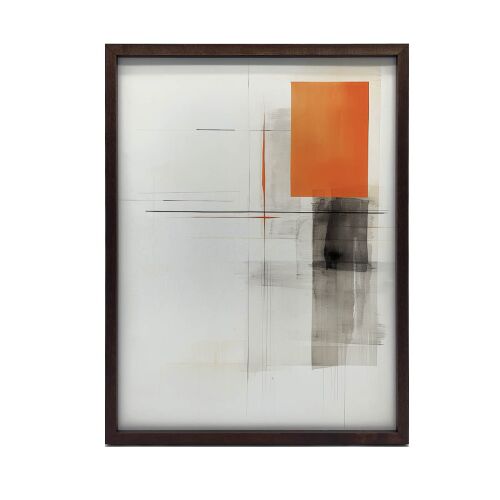 KÉP PAPÍRRA A FORMAJÁTÉK SZÜRKE NARANCS ARANY KERET 40x50