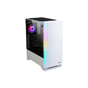 Zalman S5 biała obudowa komputera typu ATX Midi Tower ze szklanym panelem bocznym i podświetleniem RGB - Zalman
