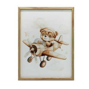 FALI PLAKÁT ARANY ALUMÍNIUM KERETBEN REPÜLŐ MEDVE 40x50 CM 127609350 - Babaszoba dekoráció
