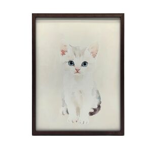 PLAKÁT FALRA ARANY KERETBEN, MACSKA, BÉZS HÁTTÉR 40x50 CM 127611067 - Falikép