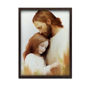 PLAKÁT A FALRA A SZERETET ÖLÉSE KERETÉBEN JÉZUS LÁNY 30x40 127614216 - Lakberendezés