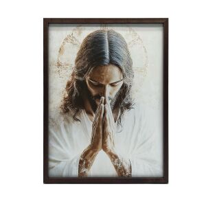Jézus imában poszter kerettel, 50x70 cm, Harmony Posters - Lakberendezés