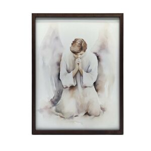 KERET FALI PLAKÁT ANGYAL IMÁJA 30x40 CM FEKETE 127626221 - Lakberendezés