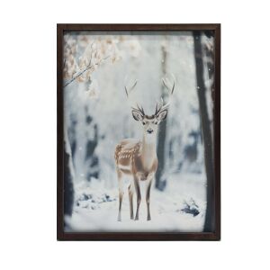 FALI PLAKÁT ARANY KERETBEN TÉLI FIATAL SZARVASZERDŐ 40x50 CM 127626755 - Falikép