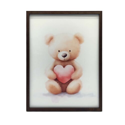 KERETES FALI PLAKÁTMACVE SZÍVVEL GYERMEKEKNEK 40x50 CM 127630067