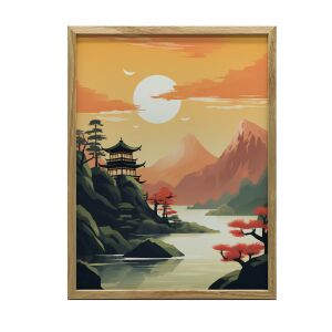 Cisza i Harmonia, 40x50 cm, rama aluminiowa złota, papier matowy 230 gsm 127634848 - Falikép