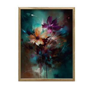 KERET FALI PLAKÁT ÉJSZAKAI VIRÁGOK 50x70 CM ALUMÍNIUM FEKETE 127635691 - Falikép