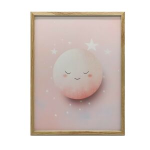 ALUMÍNIUM KERETES FALI PLAKÁT REJTES RÓZSASZÍN HOLD 30x40 CM 127648032 - Babaszoba dekoráció