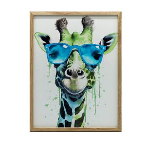 KERET FALI PLAKÁT ZÖLD ZSIRÁF KÉK SZEMÜVEG 50x70 CM 127650804 - Falikép