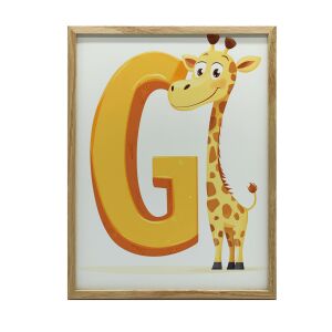 FALI PLAKÁT ALUMÍNIUM KERETBEN G BETŰ ZSIRÁFAL 50x70 CM 127654759 - Falikép
