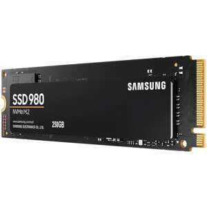 Schräge Ansicht der Samsung 980 250GB NVMe M.2 SSD - Samsung SSD-Laufwerke