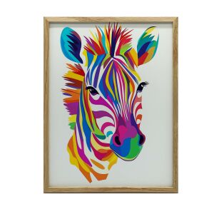 ALUMÍNIUM KERETES FALI PLAKÁT RAINBOW ZEBRA 50x70 CM MATT 127669657 - Falikép