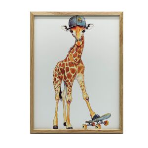 ARANYKERETES FALI PLAKÁT ZSIRÁF Gördeszkán 50x70 CM 127671010 - Falikép