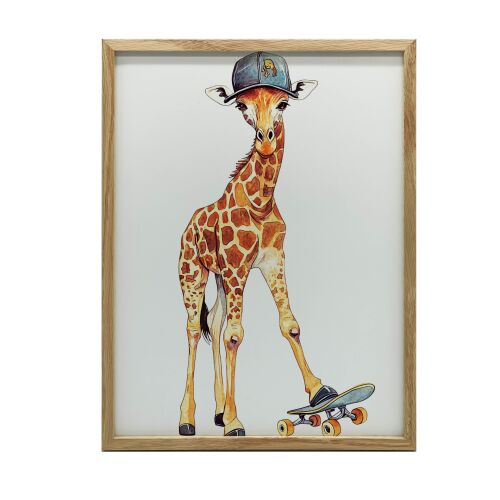 ARANYKERETES FALI PLAKÁT ZSIRÁF Gördeszkán 50x70 CM 127671010