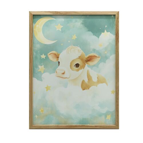 ARANY KERETES FALI PLAKÁT TEHÉN FELHŐBEN 40x50 CM 127671151