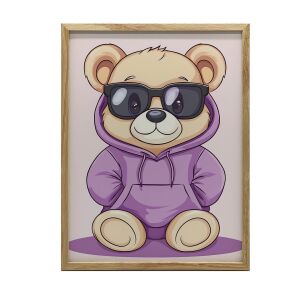 ALUMÍNIUMKERETES PLAKÁT FALRA ARANY MEDVE LILA KAPCSINÁVAL 40X50CM 127683709 - Babaszoba dekoráció