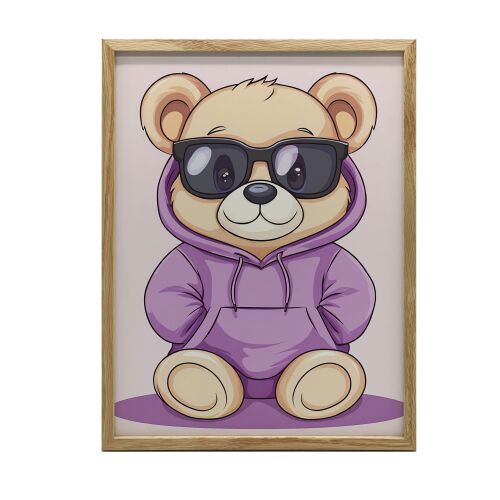 ALUMÍNIUMKERETES PLAKÁT FALRA ARANY MEDVE LILA KAPCSINÁVAL 40X50CM 127683709