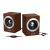 Кафяви компютърни колонки Genius SP-HF280 6W с кабел и контрол на звука