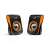 Genius SP-Q180 2.0 Channel Multimedia Speakers, Black and Orange