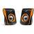 Genius SP-Q180 2.0 Channel Multimedia Speakers, Black and Orange