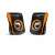Genius SP-Q180 2.0 Channel Multimedia Speakers, Black and Orange